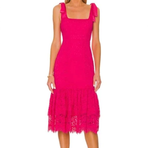 Lovers + Friends Fuchsia Lace Dress - Picture 1 of 5